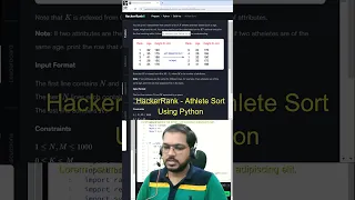 HackerRank - Athlete sort using Python