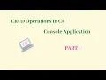 CRUD operations in C console app using SQL Server INSERT PART 1 C SQL