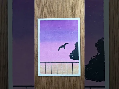 Flying dove birds oil pastel painting scenery #oilpainting #oilpastel #shorts #shortvideo #birds