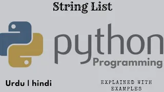 List in Python Python Programming in Hindi Urdu