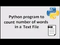 Python program to count number of words in a Text File