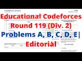 Problems A B C D E Educational Codeforces Round 119 Rated for Div 2 Editorial