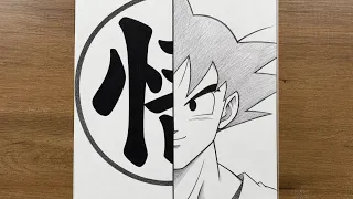 How to Draw Goku Half Face | Easy Step-by-Step Anime Drawing Tutorial