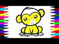A Monkey Coloring Pages for Kids - Art Colors for Children p8216