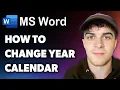 How to Change Year in Microsoft Word Calendar Template Full 2024 Guide