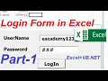 PART-1 User form in Excel as a DATABASE using VB NET Login Form