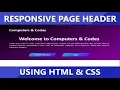Responsive Page Header using HTML CSS Computer Conversation