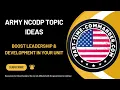 Top Army NCODP Topic Ideas to Boost Leadership Development