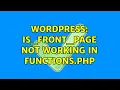 Wordpress is - front