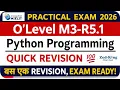 NIELIT O Level M3-R5 1 Python Practical Exam 2026 Complete Quick Revision