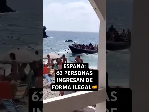 62 personas ingresaron ilegalmente a España por una playa… y nadie las detectó. 😳 #spain