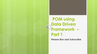 POM using Data Driven Framework Part1