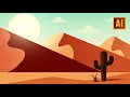 HOW TO DRAW A DESERT LANDSCAPE ADOBE ILLUSTRATOR TUTORIAL