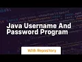 java username and password program
