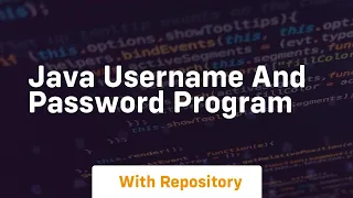 java username and password program