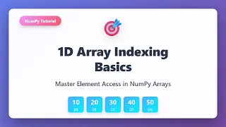 NumPy 1D Array Indexing Basics Access Elements In Arrays Tutorial For Beginners 