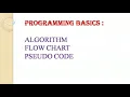 Algorithm and Flow Chart