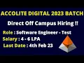Accolite Digital Hiring 2023 batch Off Campus Hiring 2023 Batch SDET Role