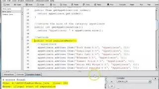 Java Restaurant Part 3 Menu Class 2