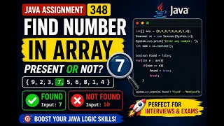 348 Assignment - Finding in taken number is available in Array in Java Selenium Java 2026