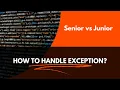 How to handle exception Senior dev vs Junior dev