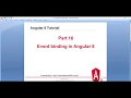 Part 16 Event binding in Angular 8 Angular Tutorial