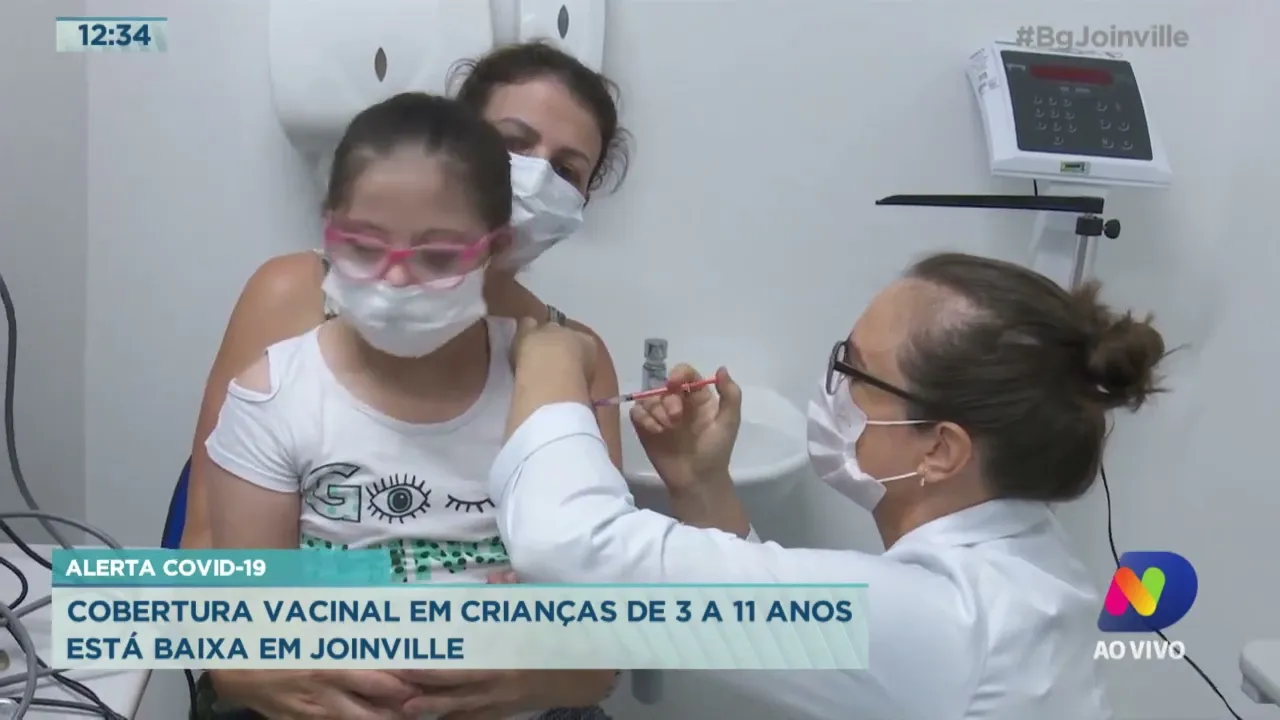Alerta Covid-19: cobertura vacinal em crianças de 3 a 11 anos está baixa em Joinville