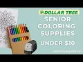 Beginner Adult Seniors Basic Coloring Book Supply Kit Budget Friendly Dollar Tree
