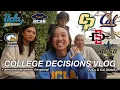 COLLEGE DECISIONS REACTIONS VLOG announcing where i m going to college UCs and Cal States