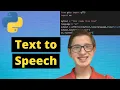 Python Tutorial 41 Text to Speech