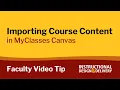 Importing Course Content