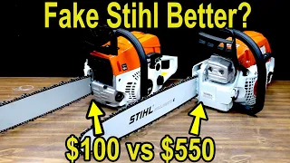100 Knockoff vs 550 Stihl Chainsaw Let s Settle This Cutting Speed Horsepower Cold Start RPM