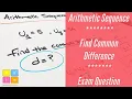 Arithmetic Sequence Question with Unknown Common Difference - Exam Question