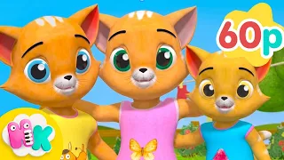 A három kis cica 🐱 Állatos Gyerekdalok és Mondókák Babáknak és Gyerekeknek | HeyKids Magyarul
