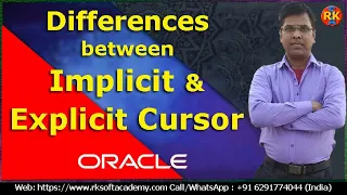 Differences between Implicit and Explicit Cursors Implicit and Explicit Cursors PLSQL tutorial