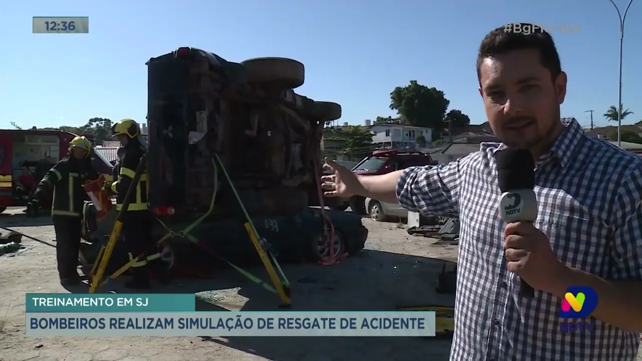 Bombeiros realizam simulação de resgate de acidente em São José
