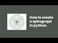 Python Spirograph Turtle Graphics