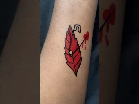 Leaf with pin tattoo design 🥰 #shorts #tattoo #trending