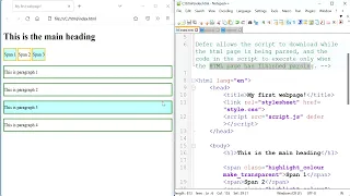 JavaScript 2 From internal to external JavaScript innerHtml and the defer attribute
