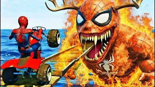 الرجل العنكبوت انقاذ باتمان Spider-Man Rescue batman vs iron man vs venom funny Game GTA 5 superhero