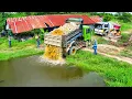 Download Lagu Start Delete Pond New Project landfill build house ! Bulldozer Push Stone , Truck 5Ton UNLOADING