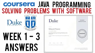 Coursera Java Programming Solving Problems With Software Answers Week 1 to 4 Quiz Answers