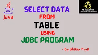 Program to Select data from database using JDBC lec 8 Advanced Java BhanuPriya