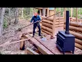 Download Lagu Building log cabin Floor Construction/One man alone in in an Off Grid Bush wilderness / EP41