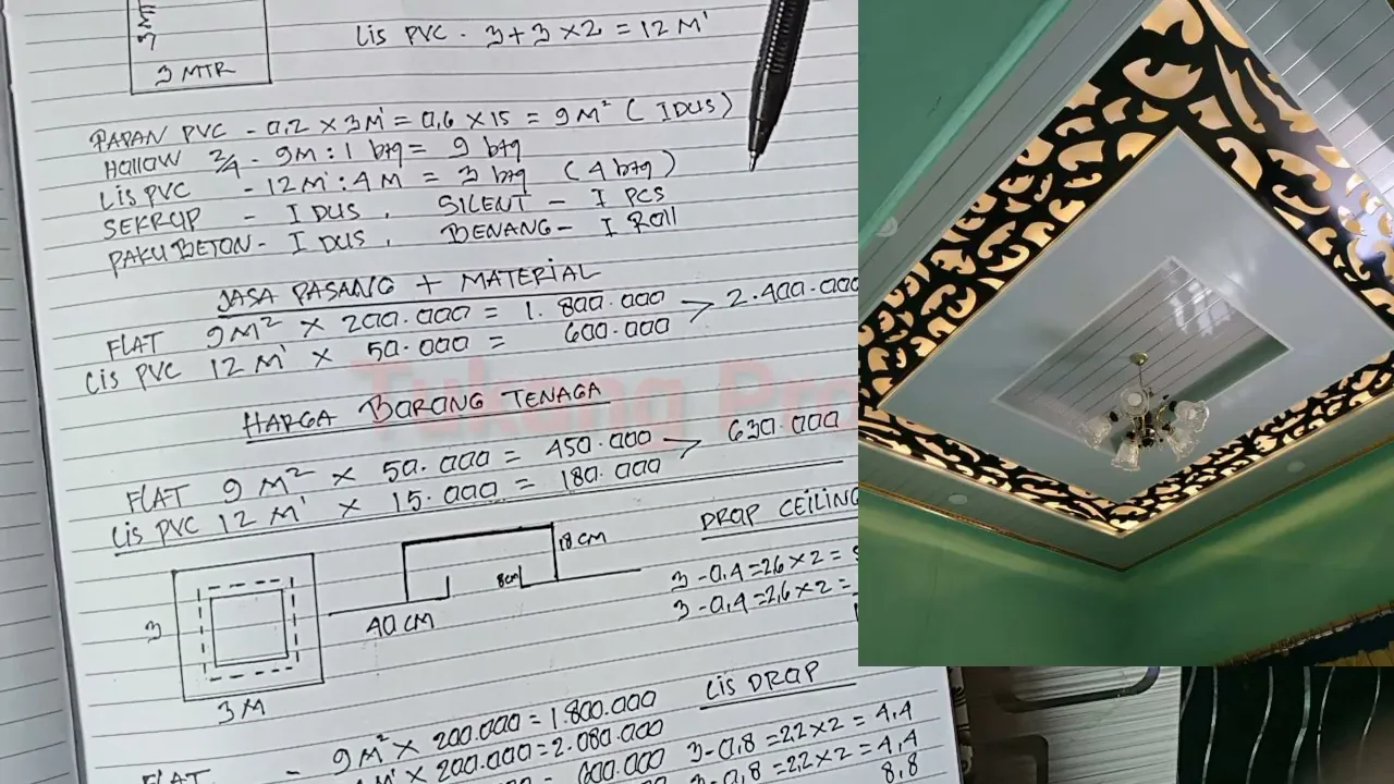 HARGA PASANG PLAFON PVC PER METER UNTUK ANDA