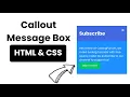 How to Make a Callout Message Box using HTML CSS
