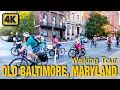 Most Beautiful Streets in Old Baltimore Colonial Architecture Walk Tour USA 4K