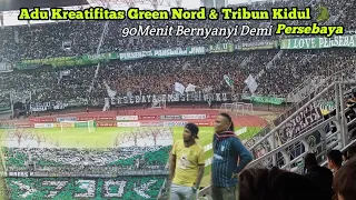 MBOIS !!! Adu Chant Antara TRIBUN KIDUL \u0026 GREEN NORD 🐊💚 Persebaya Target Juara 🔥