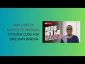 30 Python Code for One-Way ANOVA Analysis of Variance