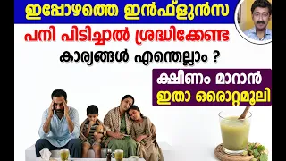 ഇപ്പോഴത്തെ ഇൻഫ്ലുൻസ പനിപിടിച്ചാൽ ശ്രദ്ധിക്കേണ്ട കാര്യങ്ങൾ എന്തെല്ലാം ? ക്ഷീണം മാറാൻ ഇതാ ഒരൊറ്റമൂലി